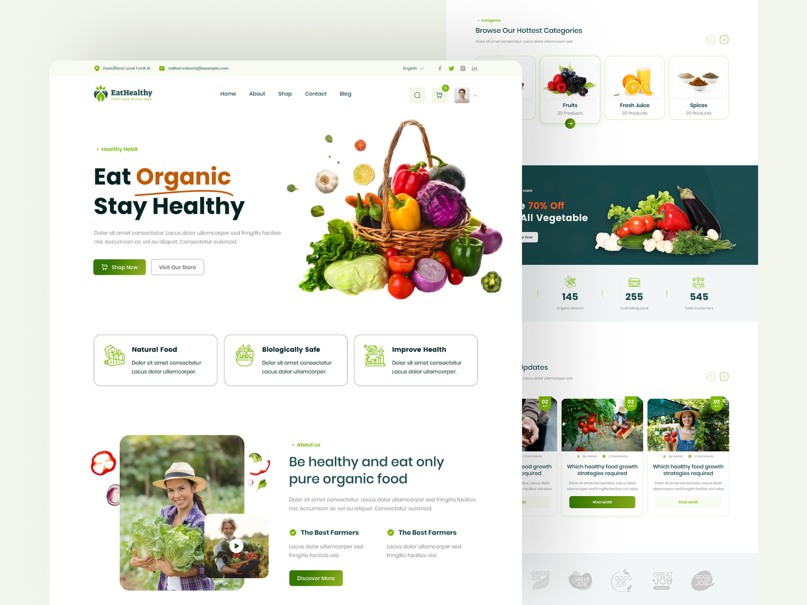 Organic Food Landing Page design by Masud on Flames