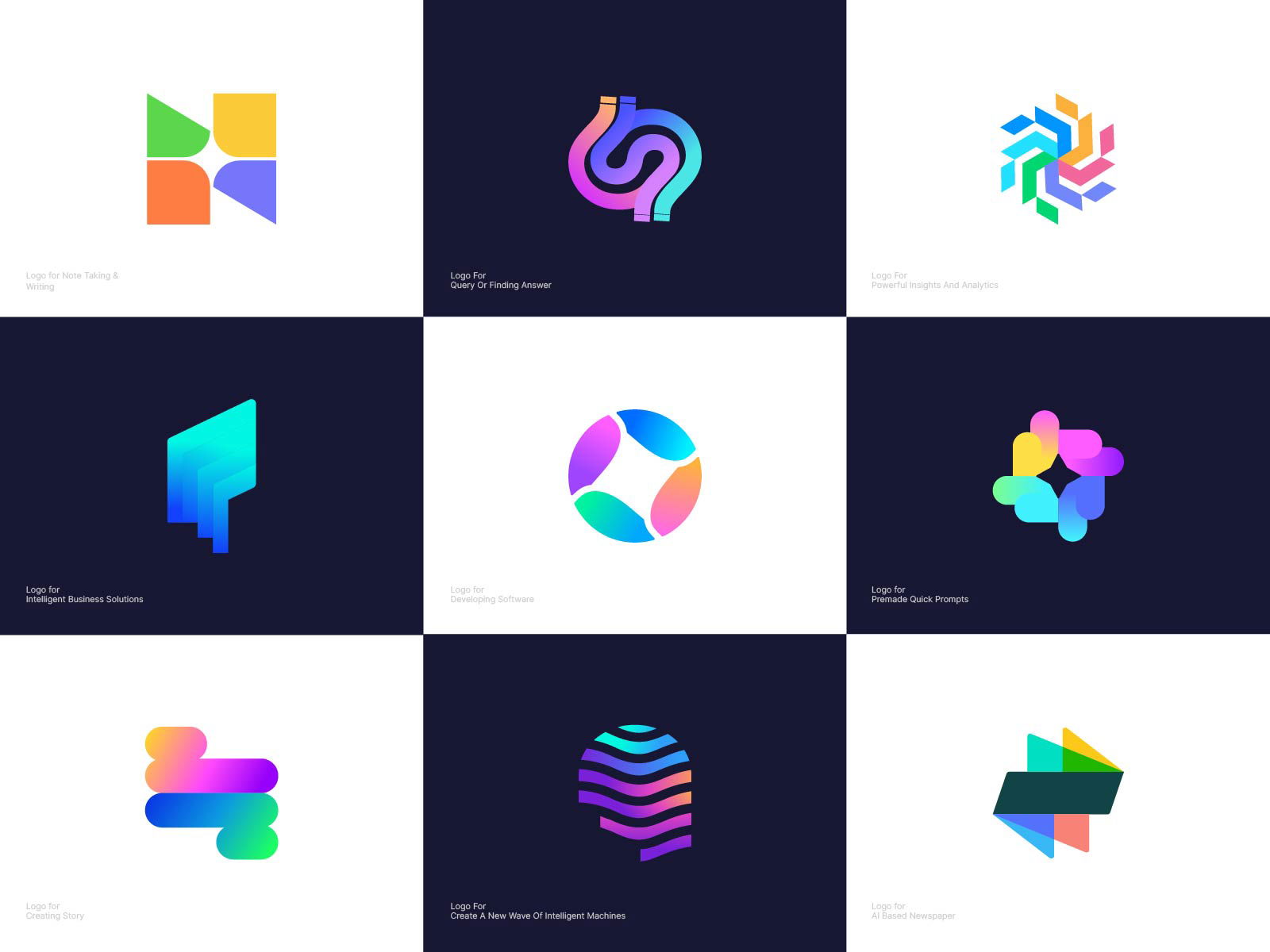 Deep Brain, AI, Machine Learning, Algorithms, Logo Collection design by ...