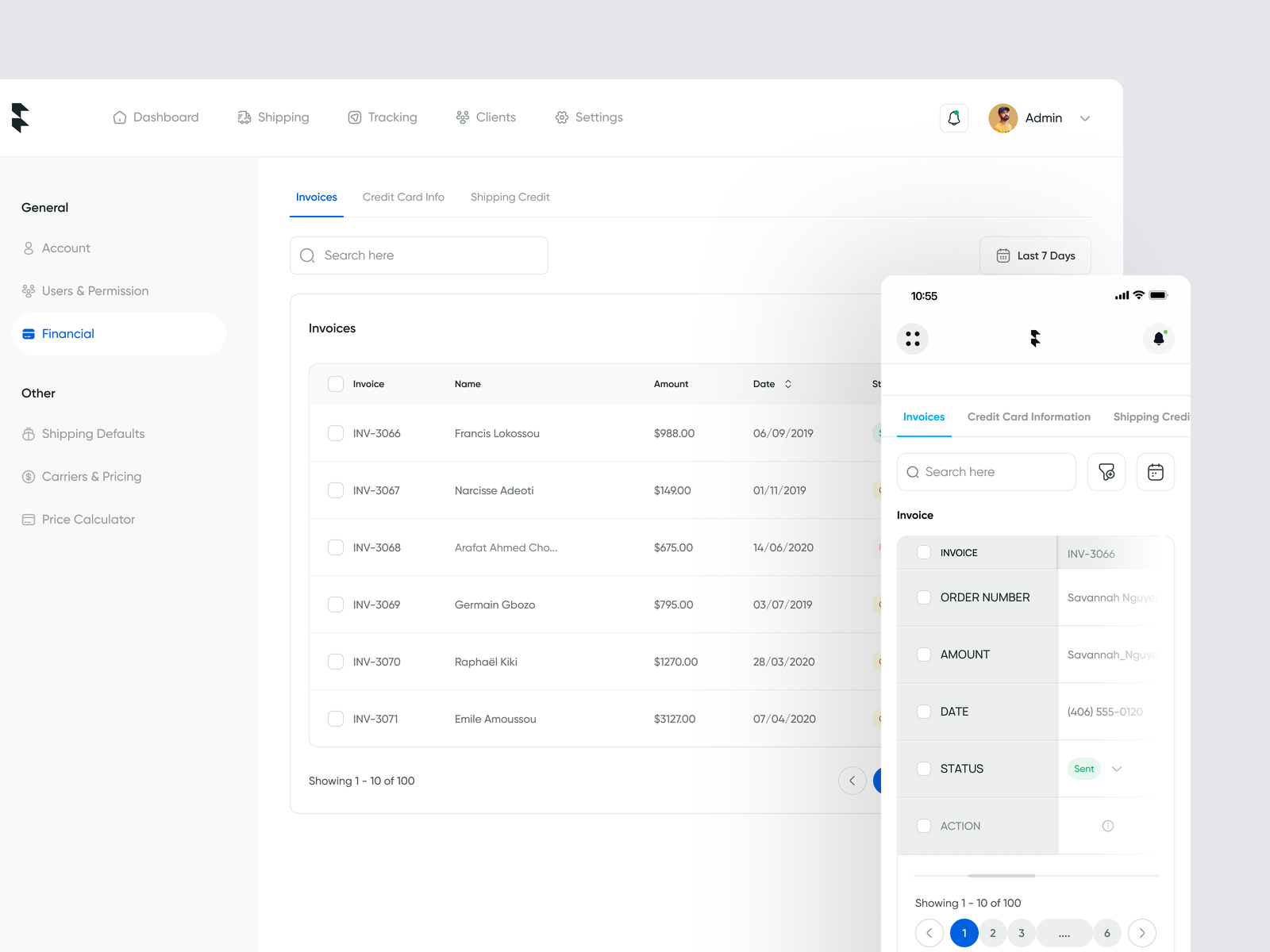 Sleek Invoice Management Dashboard Design design by Filllo Design ...