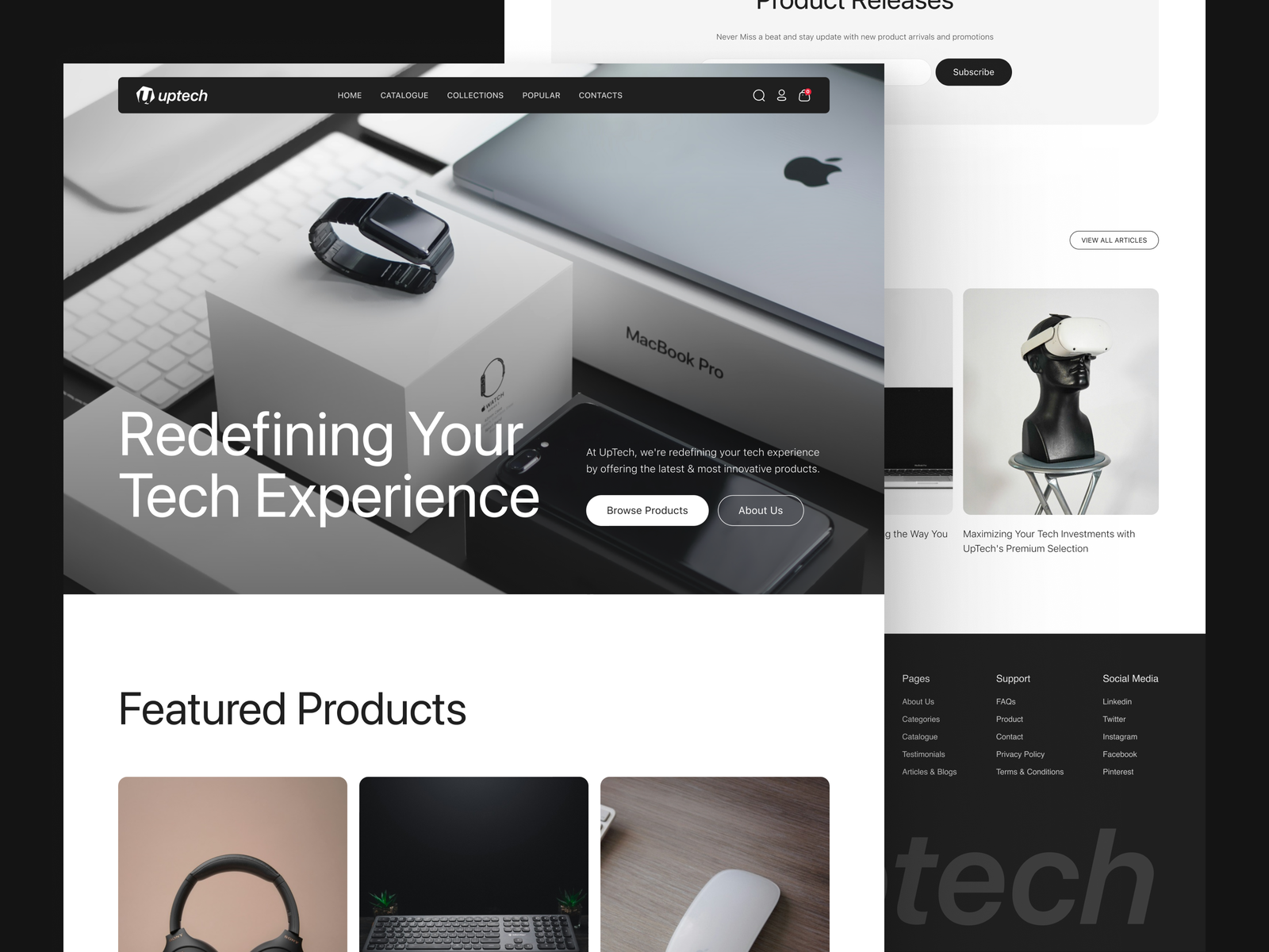 Uptech eCommerce website design design by Designflow Agency on Flames