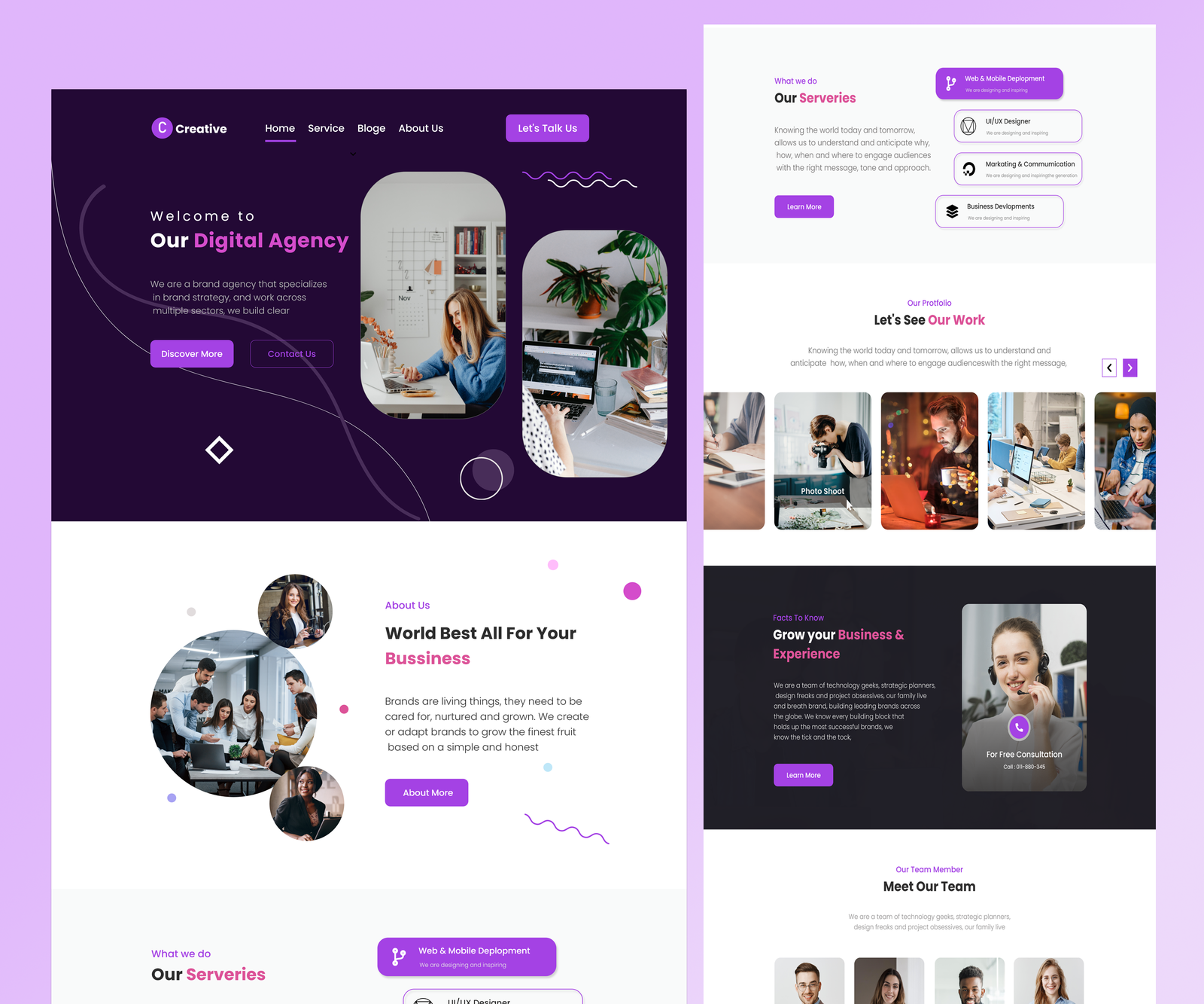 Creative Digital Agency Web page Design design by Raihan Mahmud Rajin ...