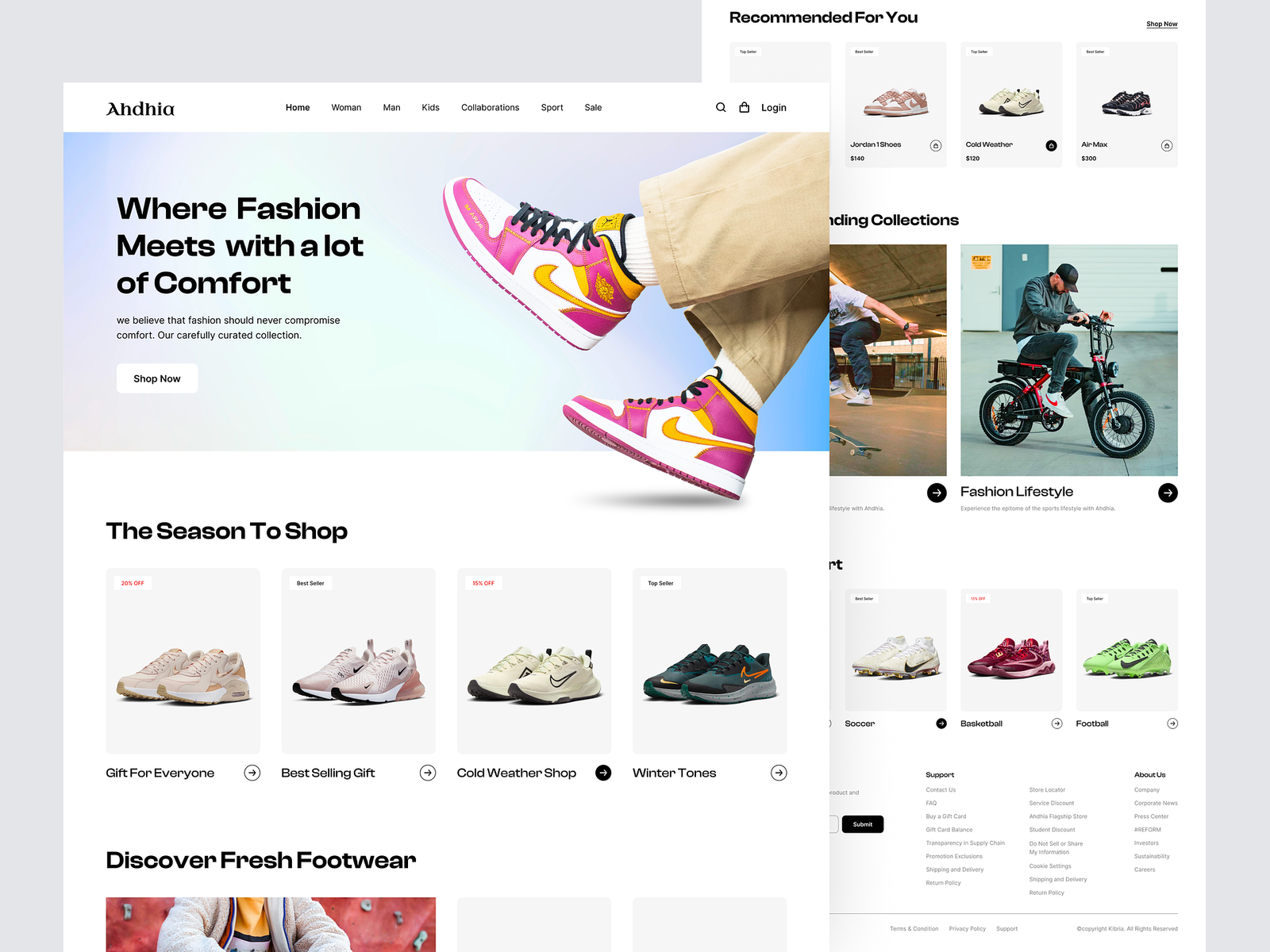 Nike web fashion page