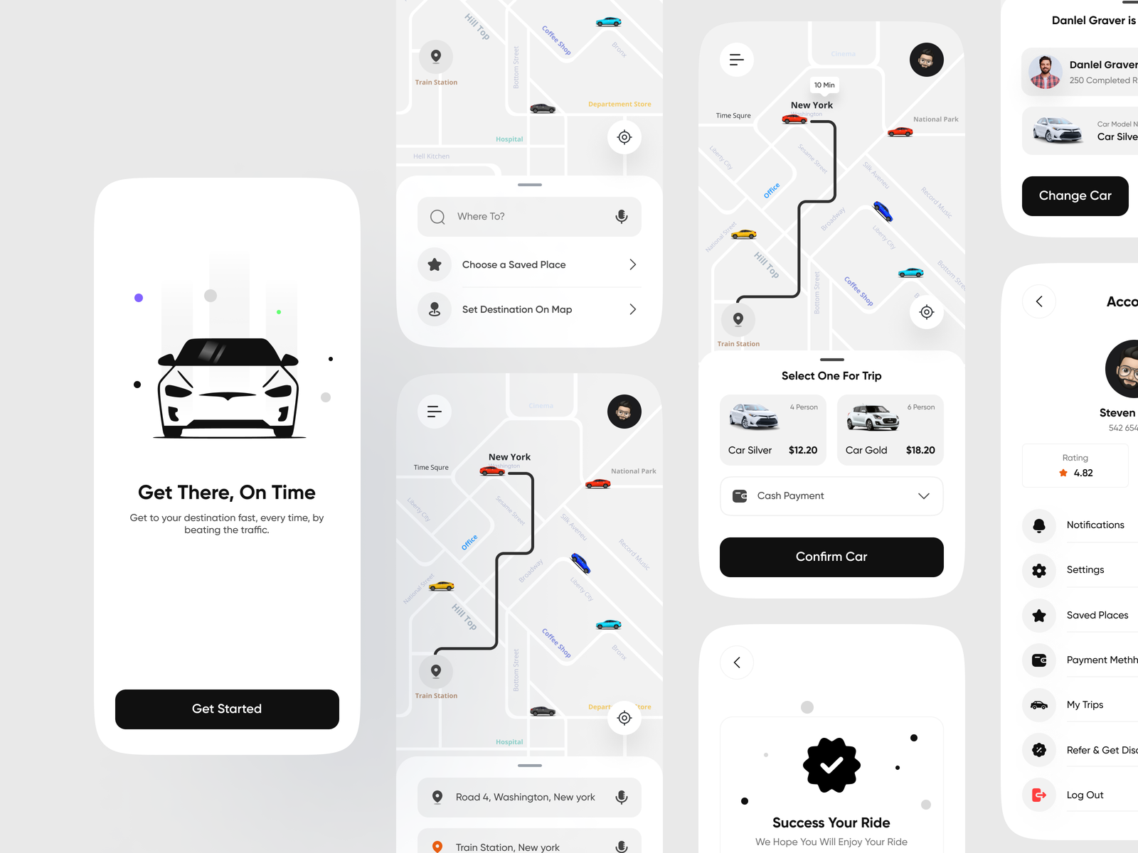 Ride Share Mobile App design by Kazi Mahbub on Flames